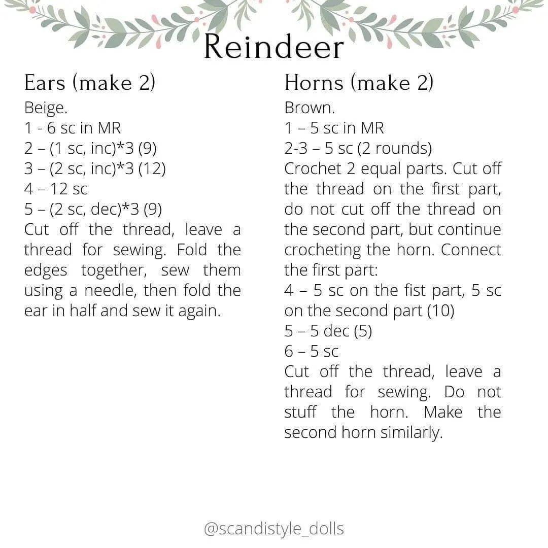 free pattern deer (reindeer)