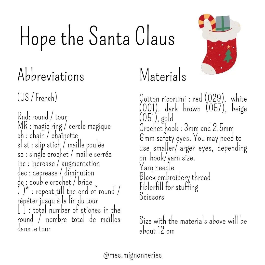 free pattern hope the santa claus