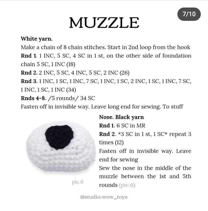 free pattern marshmallow the dog