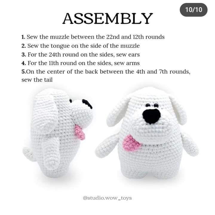 free pattern marshmallow the dog