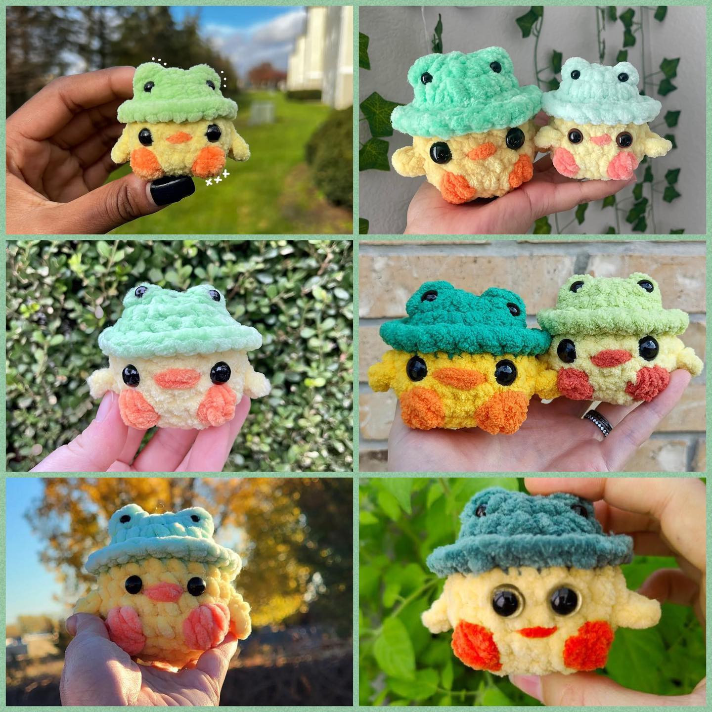 free pattern no sew ducky in a frog hat