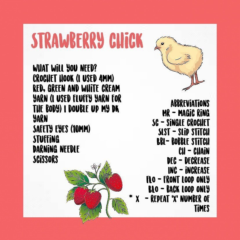 free pattern strawberry chick