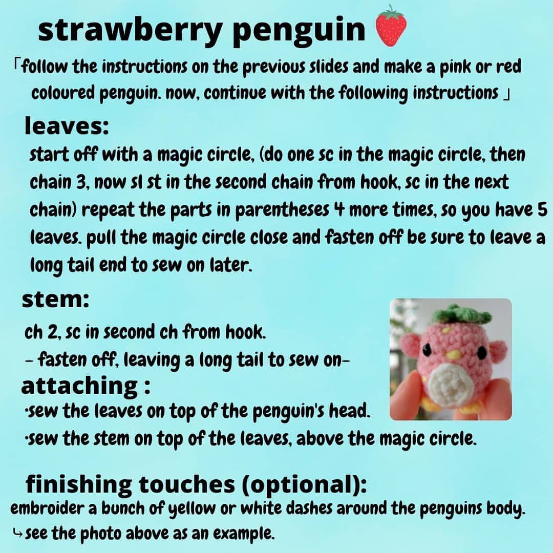 free pattern strawberry penguin