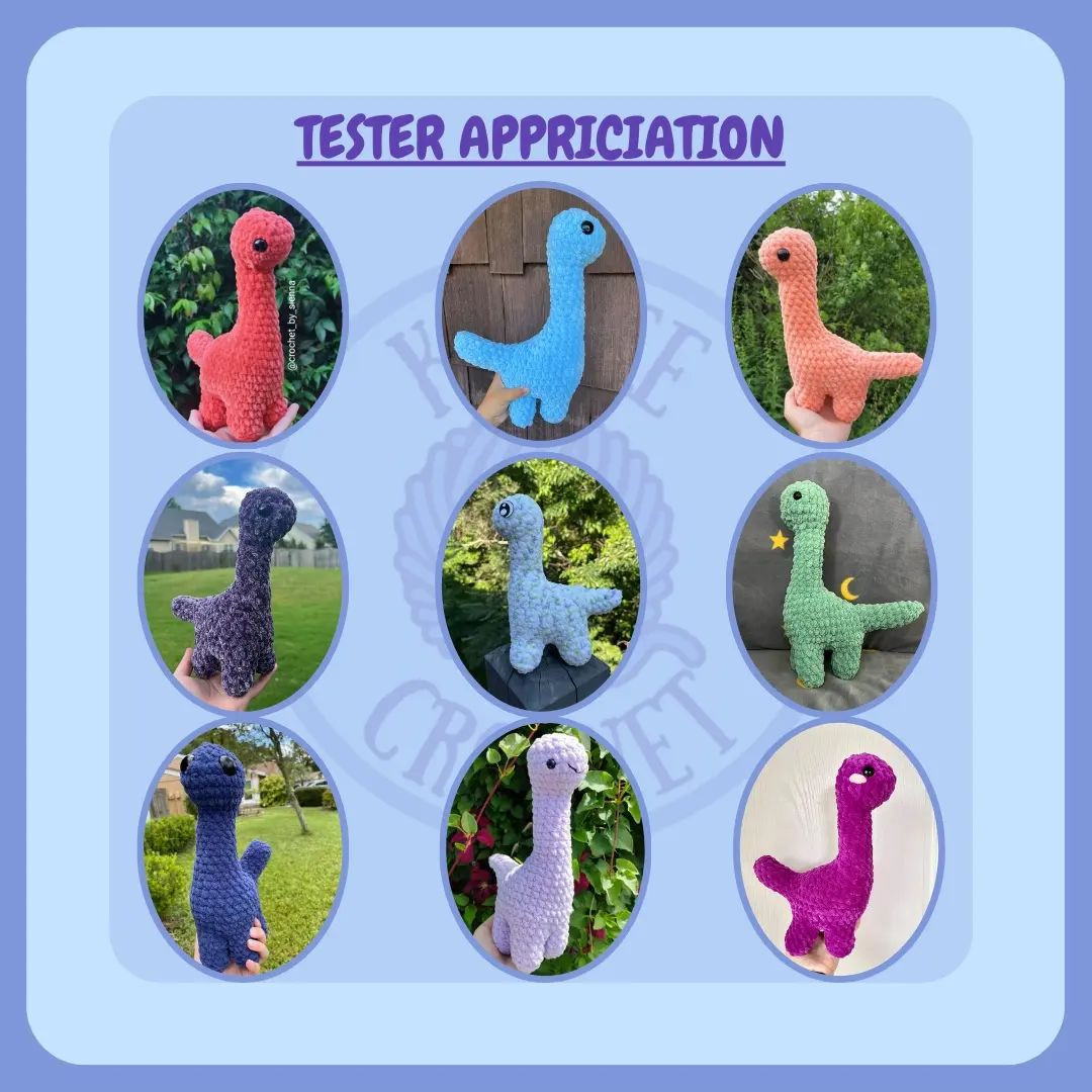 🦕 FREE PATTERN 🦕 🦕 This is a no-sew brontosaurus crochet pattern,  herbivorous dinosaur crochet pattern