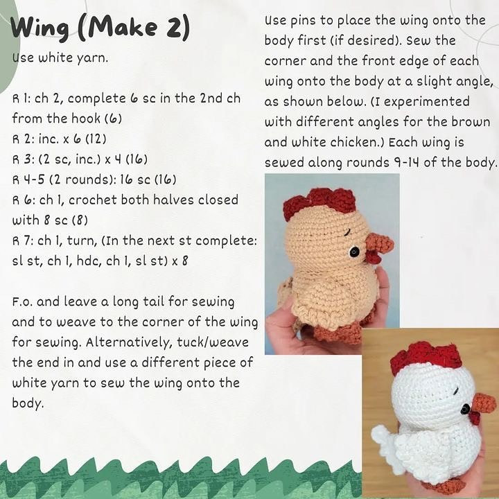 free pattern white chicken part 2