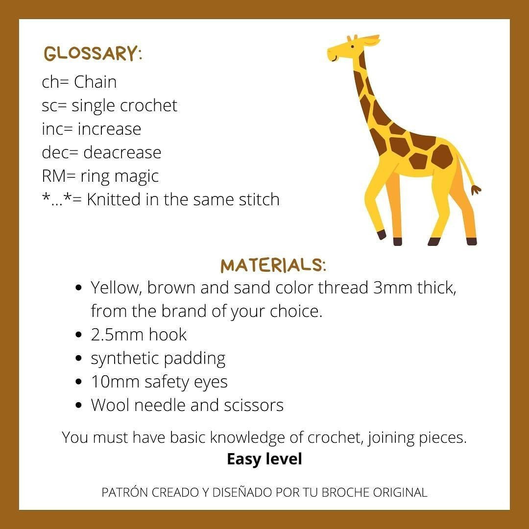 giraffe crochet pattern