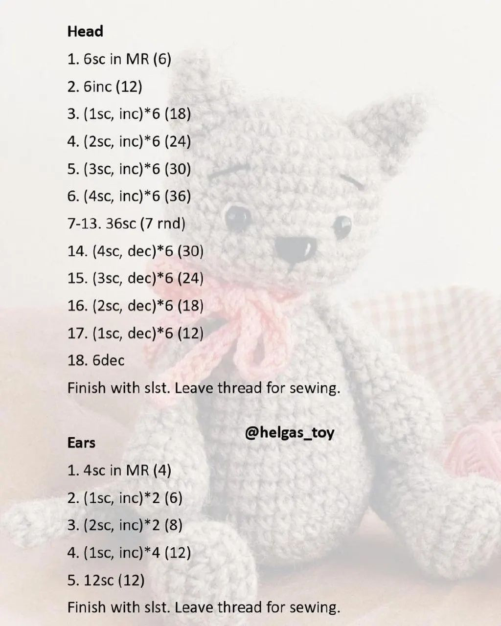 gray cat crochet pattern