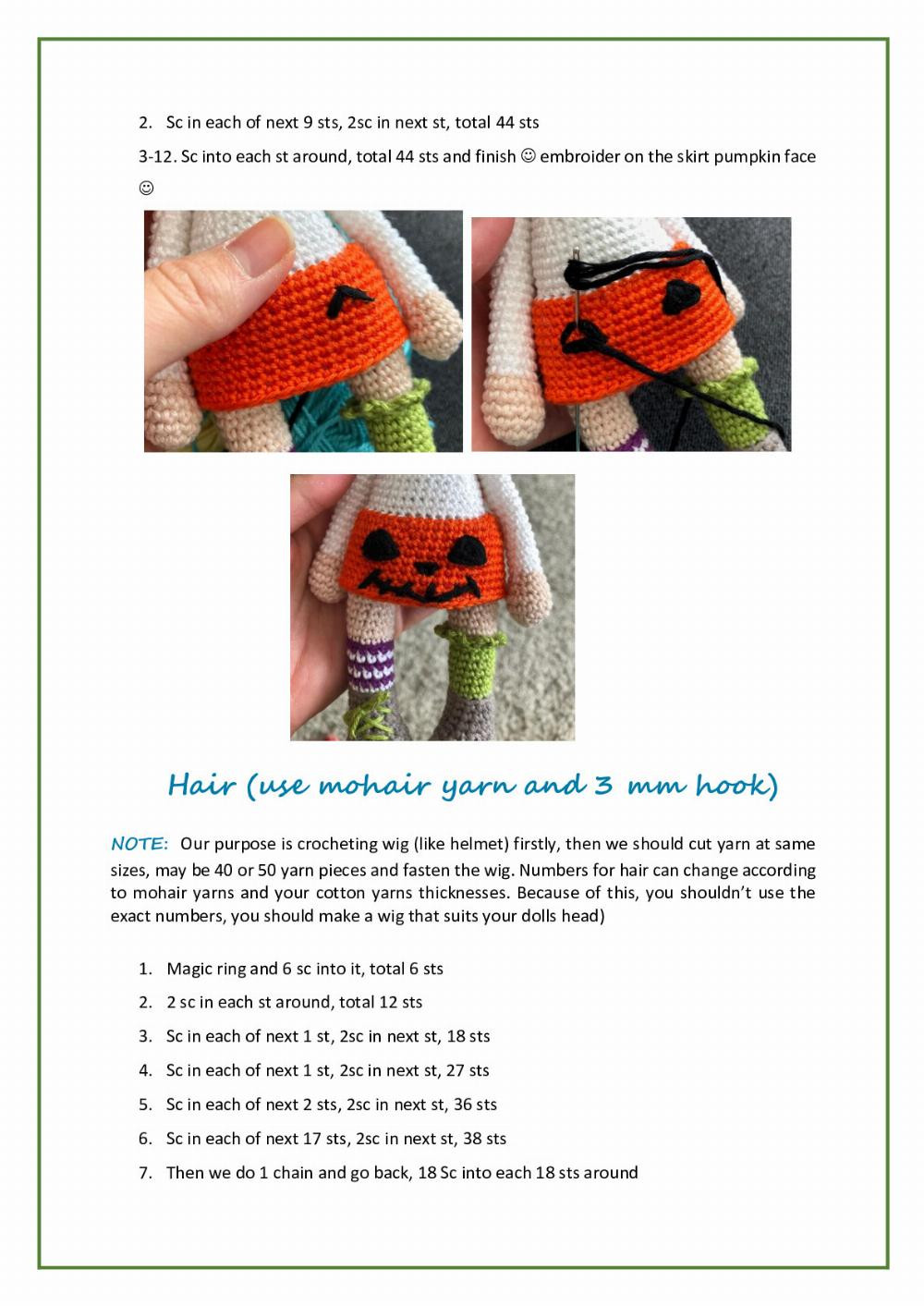 Halloween Girl Willy crochet pattern