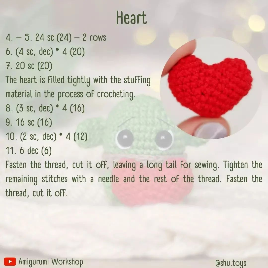 Heart cactus crochet pattern