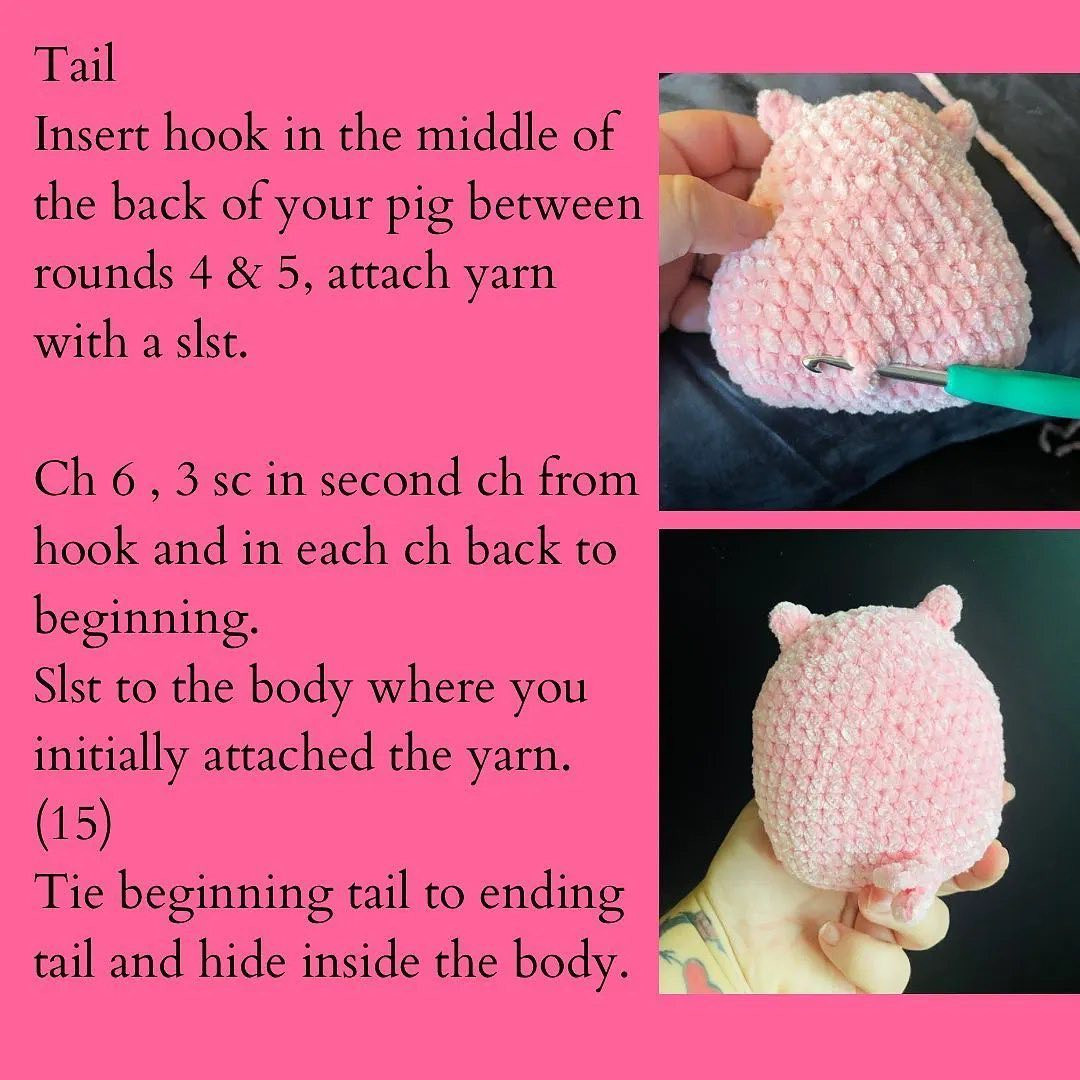 Here is the free pattern for a mini squish pig