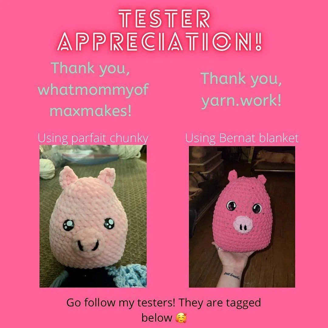 Here is the free pattern for a mini squish pig