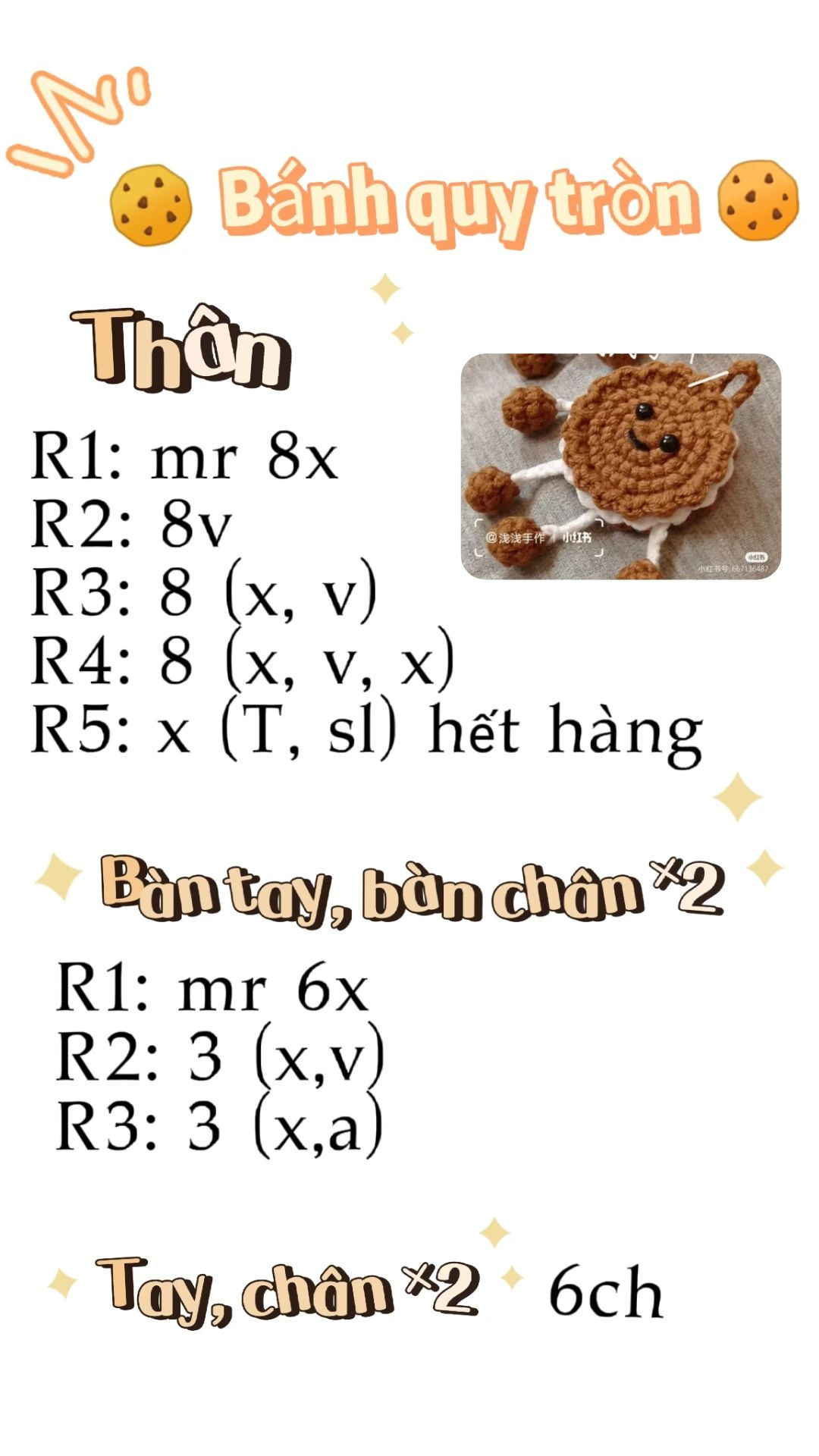 Hướng dẫn móc bánh quy tròn, bánh quy vuông