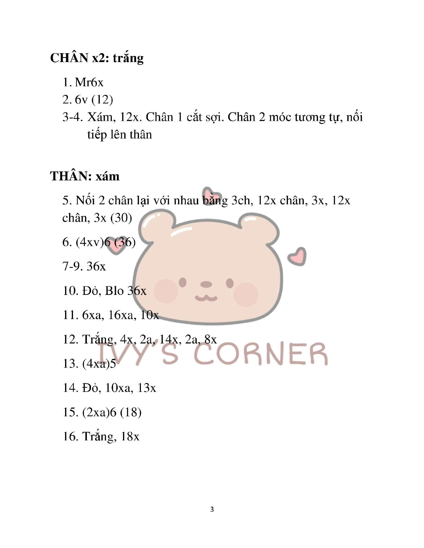 Hướng dẫn móc con chuột Tý