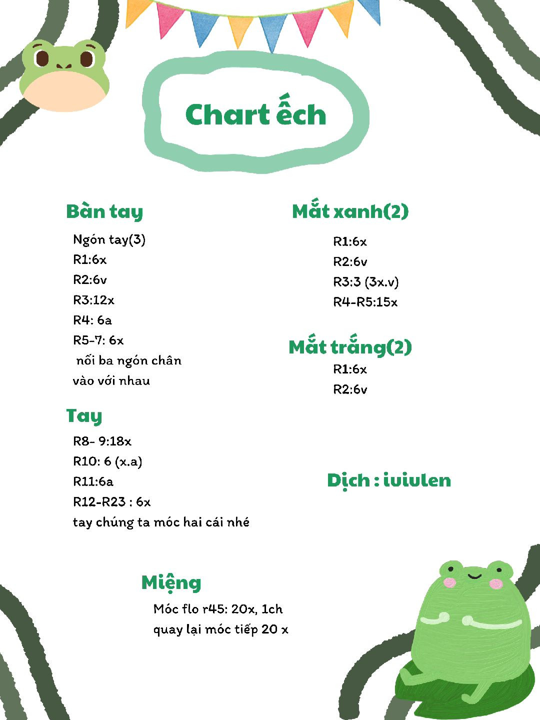 Hướng dẫn móc con ếch xanh