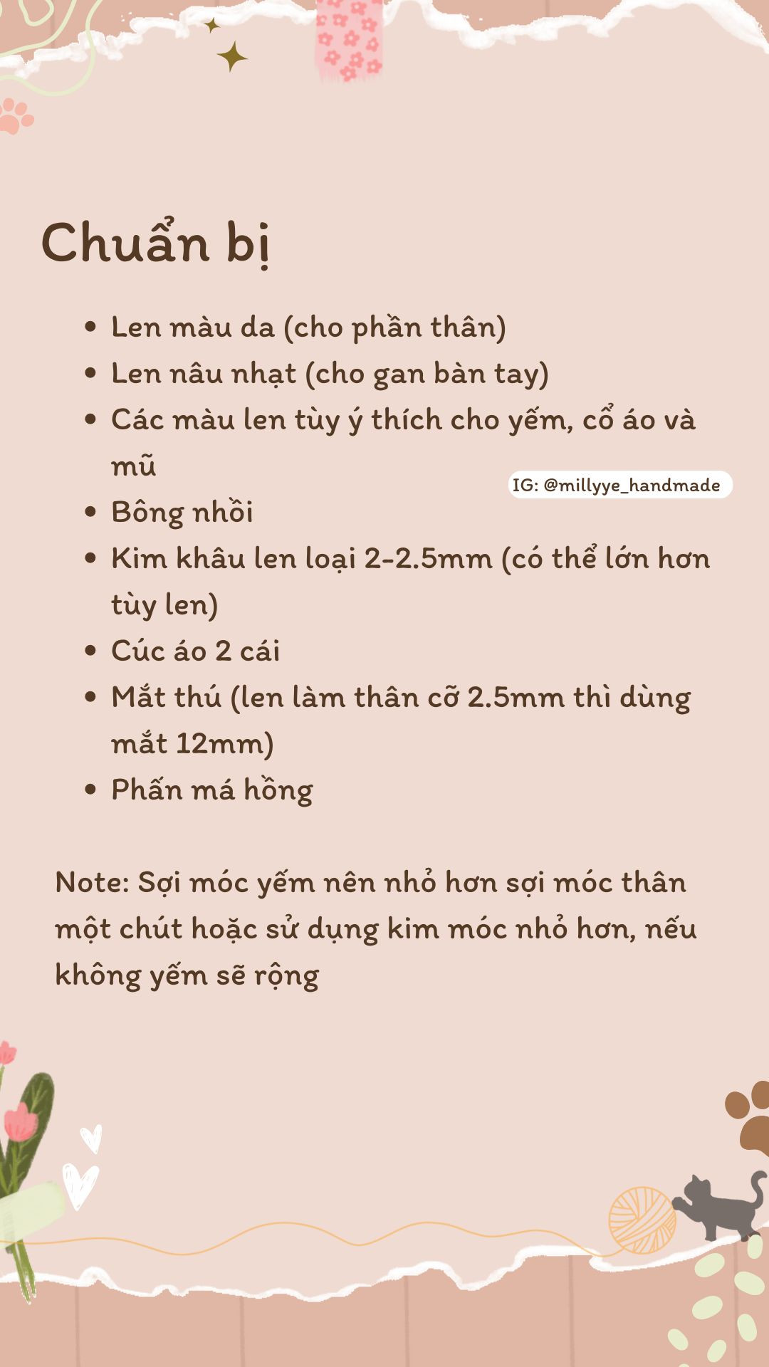 Hướng dẫn móc gấu mặc áo, quần yếm, đội mũ