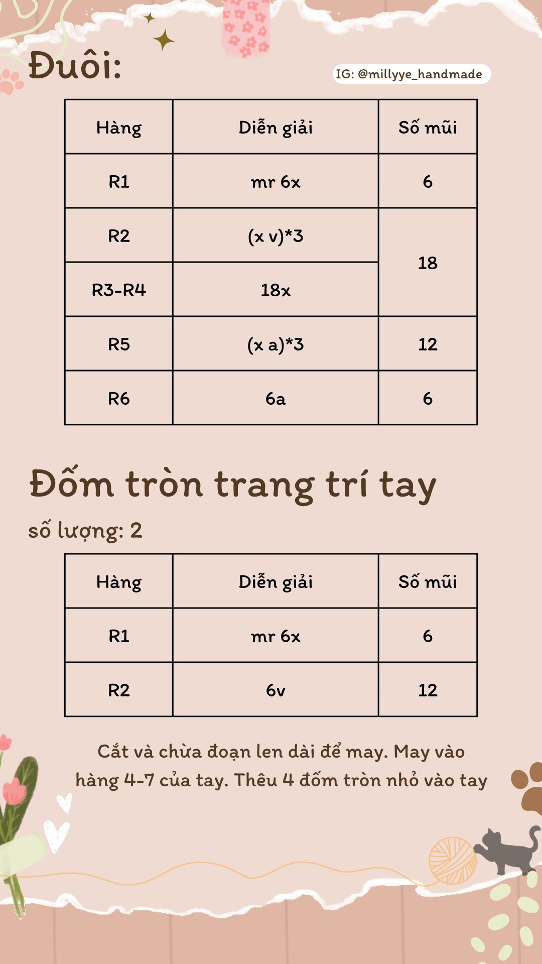 Hướng dẫn móc gấu mặc áo, quần yếm, đội mũ