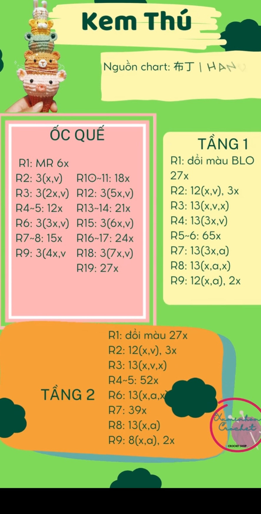 Hướng dẫn móc kem thú