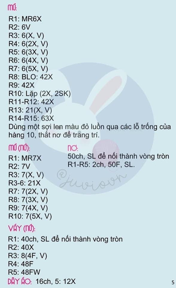 Hướng dẫn móc vịt đội mũ, mặc quần yếm, vịt đeo nơ mặc váy yếm màu tím, màu xanh lá mũ màu nâu