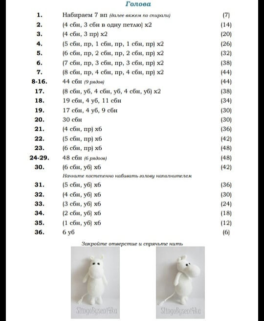 Инструкция по вязанию бегемота крючком., Милые вязаные Муми-Тролли :)