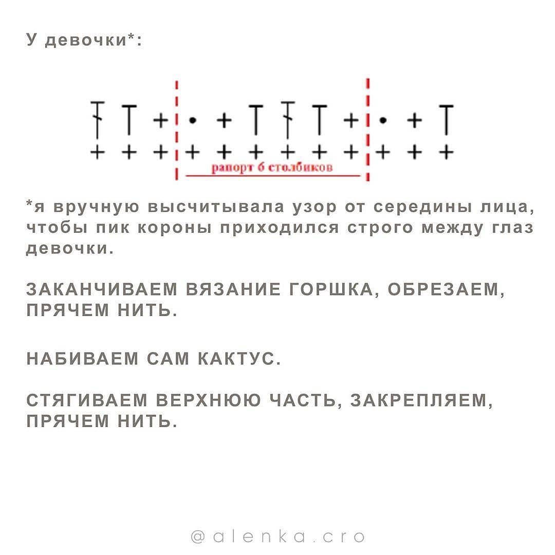 Инструкция по вязанию горшка для кактусов крючком. Кактус