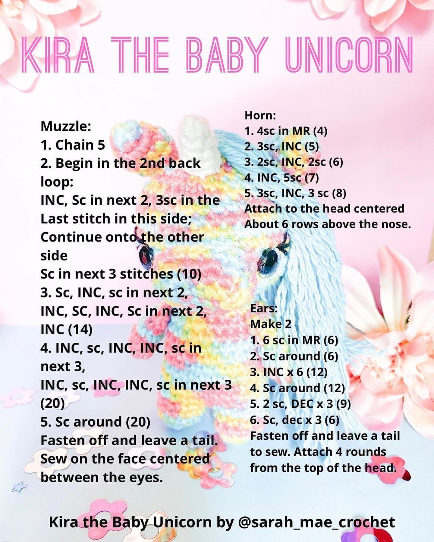 kira the baby unicorn free pattern