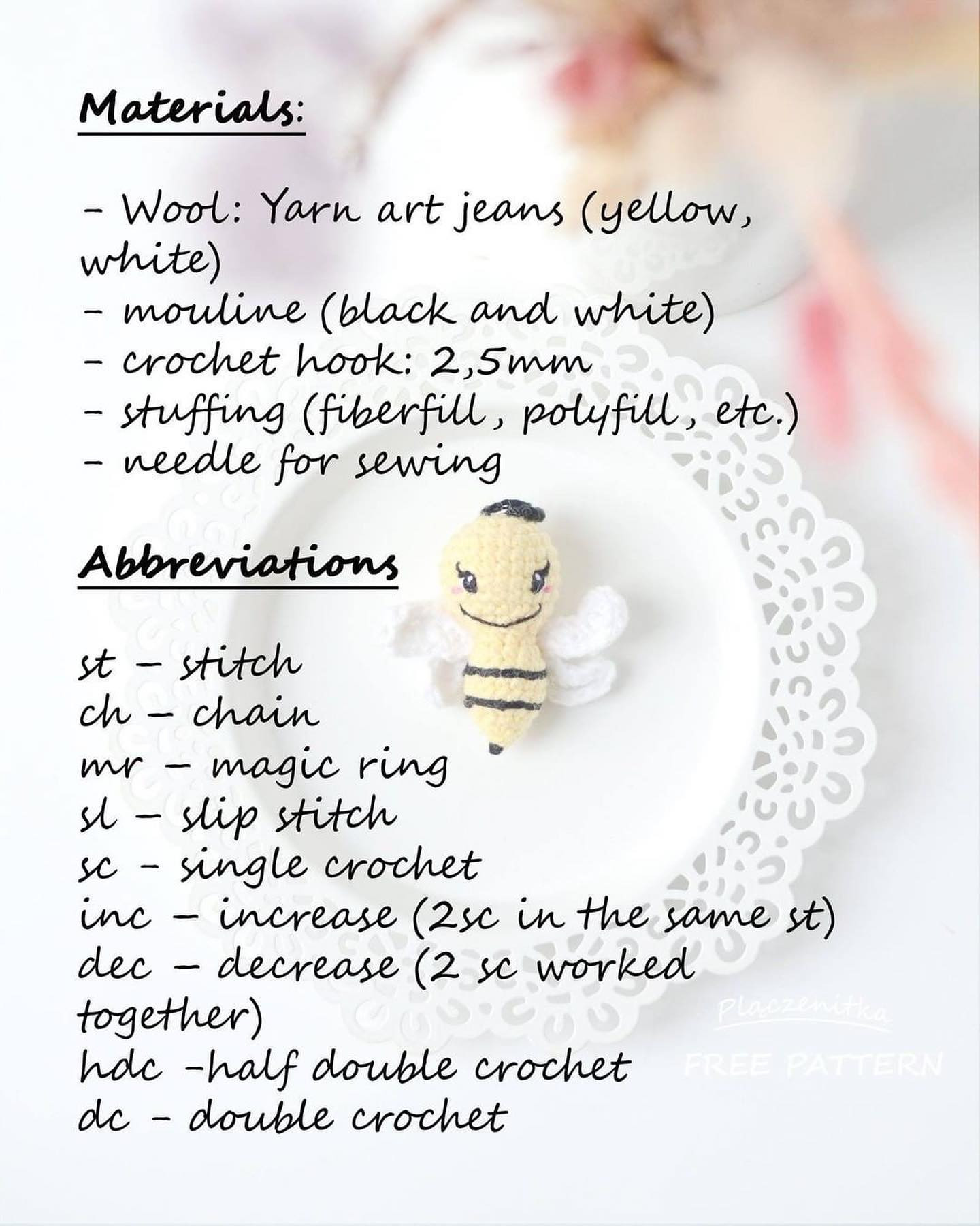 little bee crochet pattern