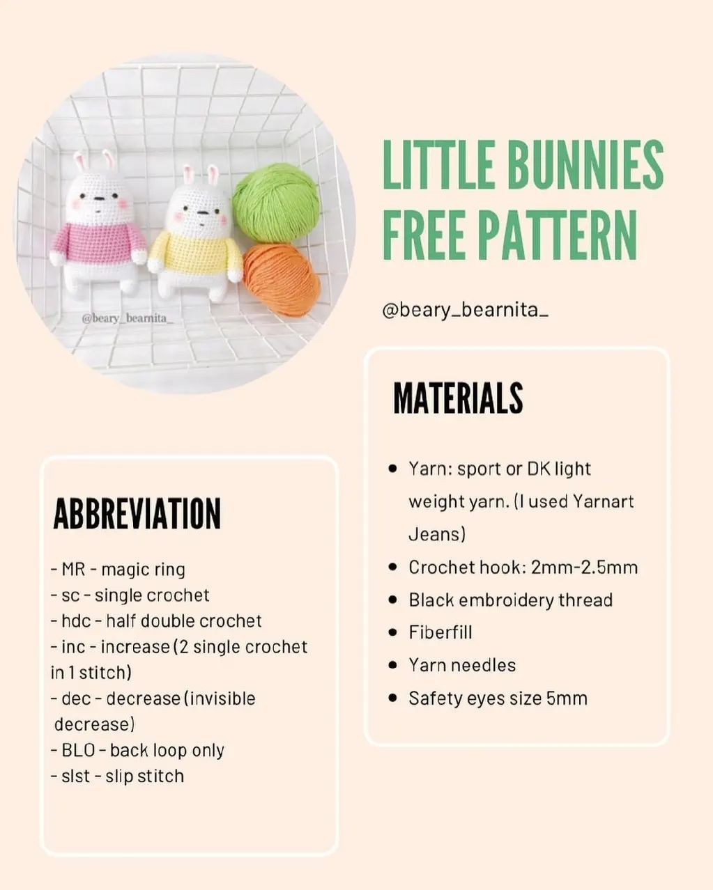 little bunnies free pattern