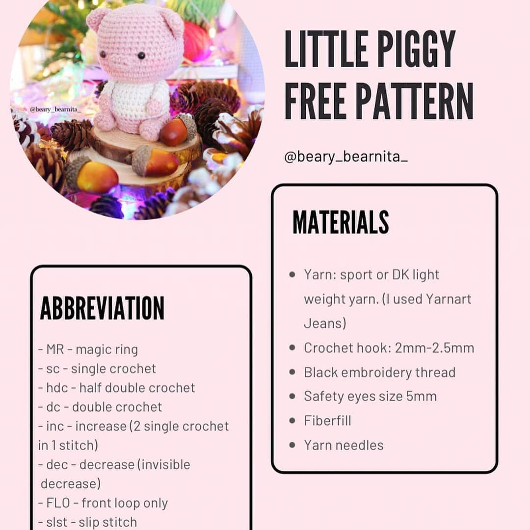 little piggy free pattern