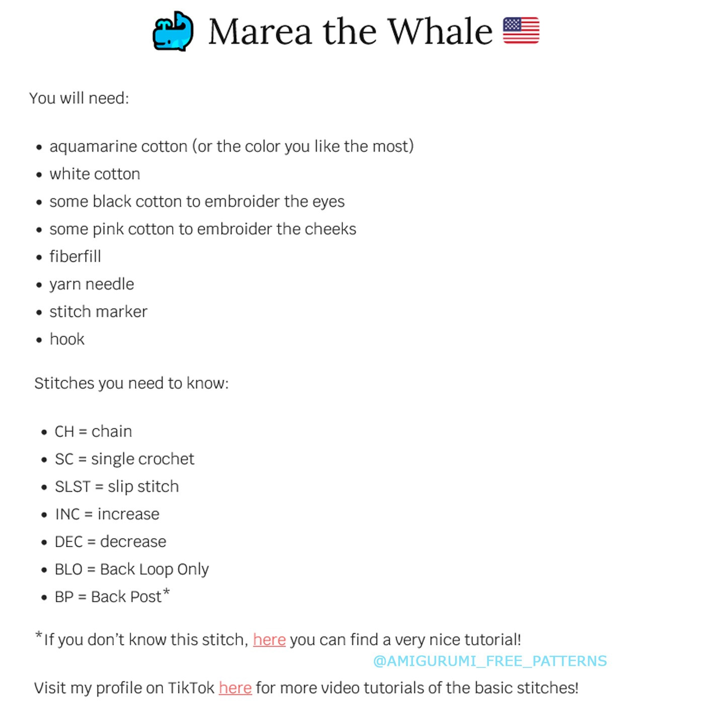 marea the whale crochet pattern