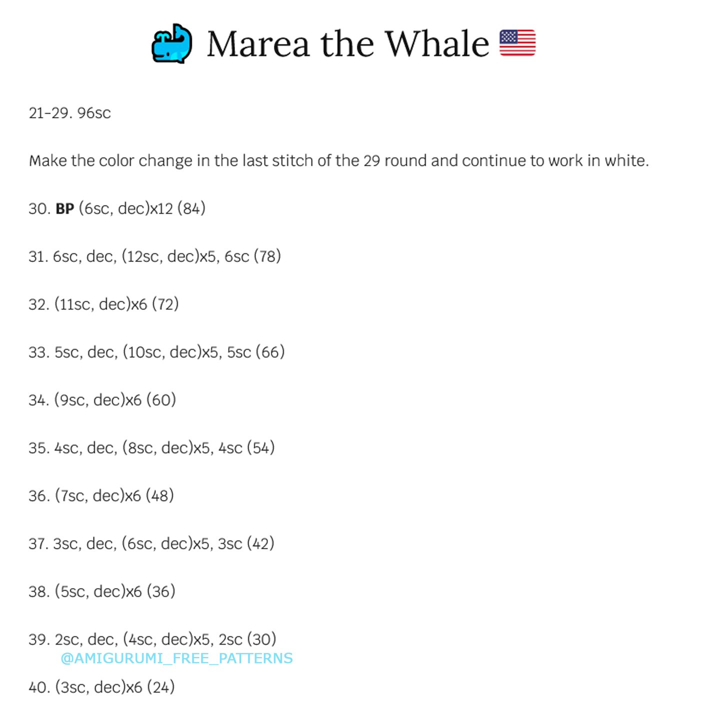 marea the whale crochet pattern