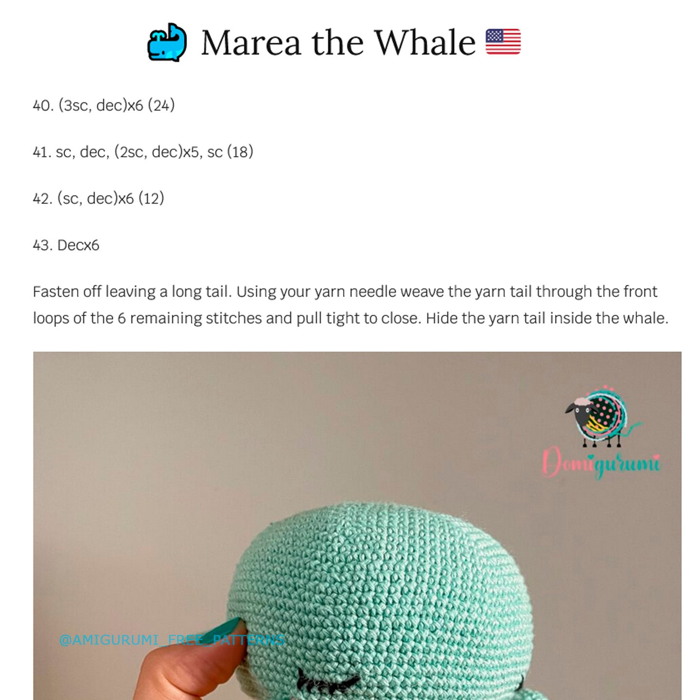 marea the whale crochet pattern