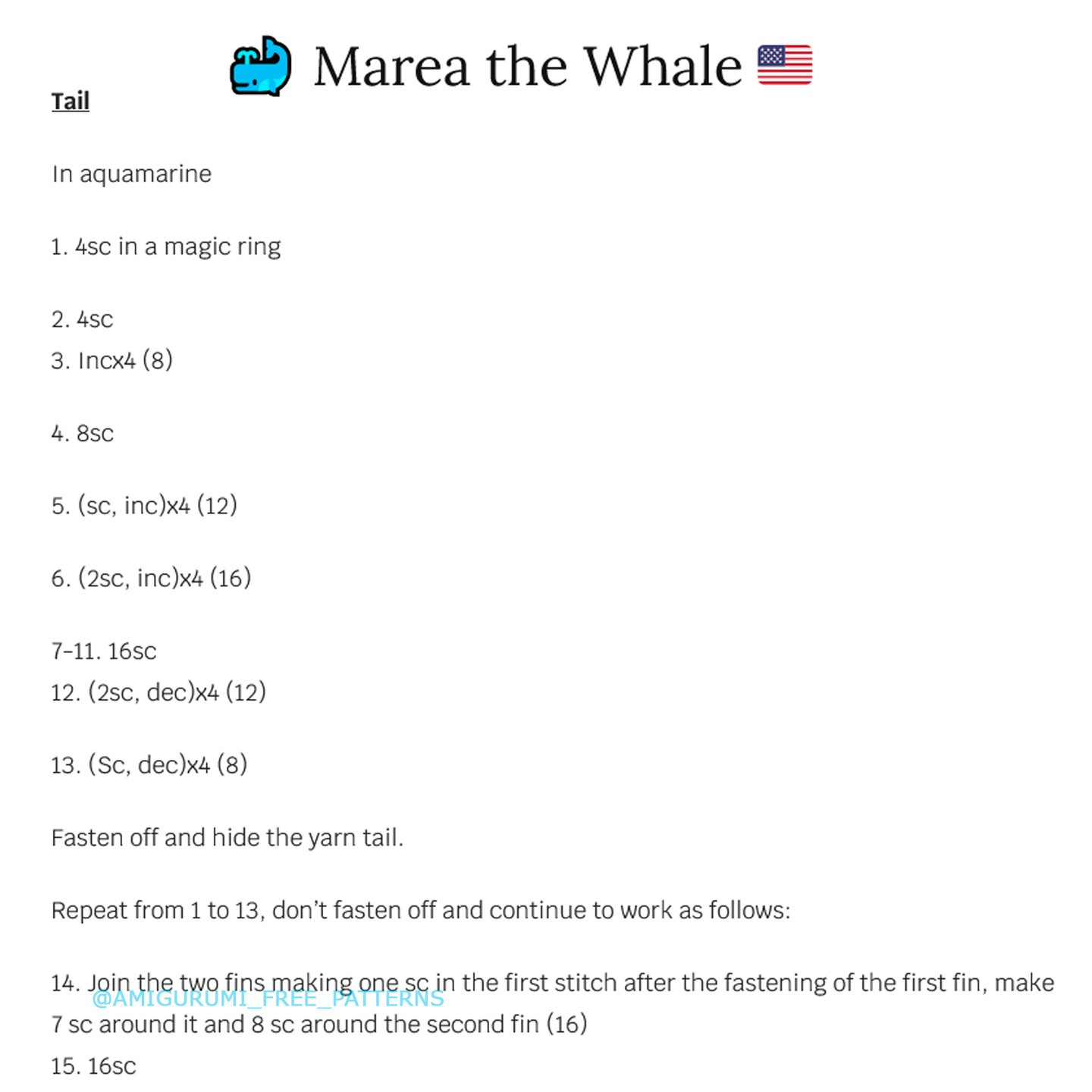 marea the whale crochet pattern