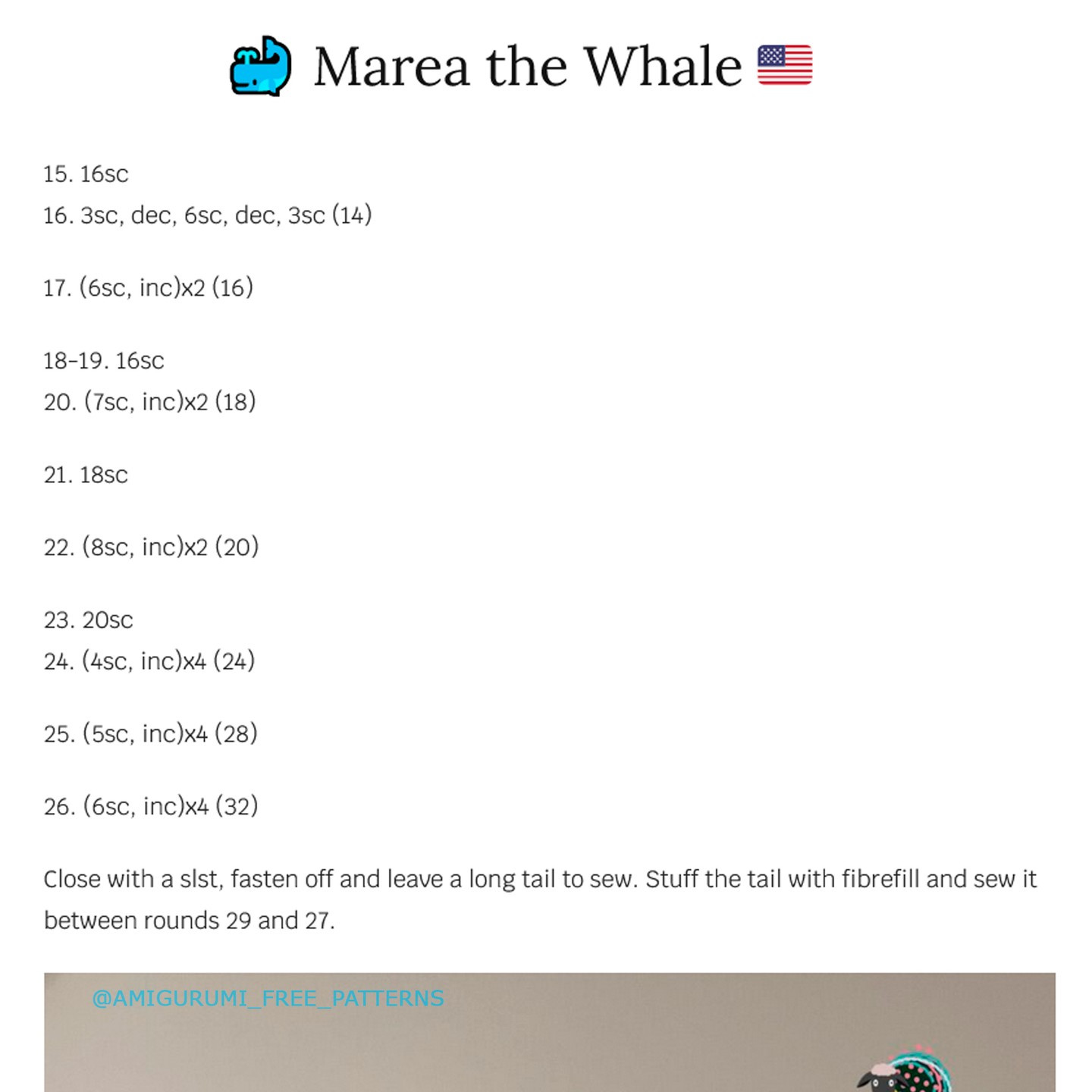 marea the whale crochet pattern