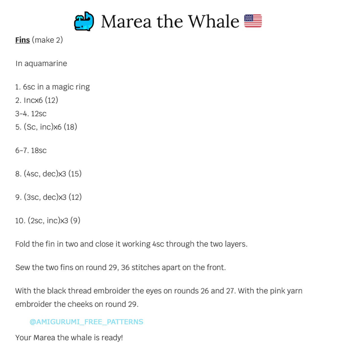 marea the whale crochet pattern