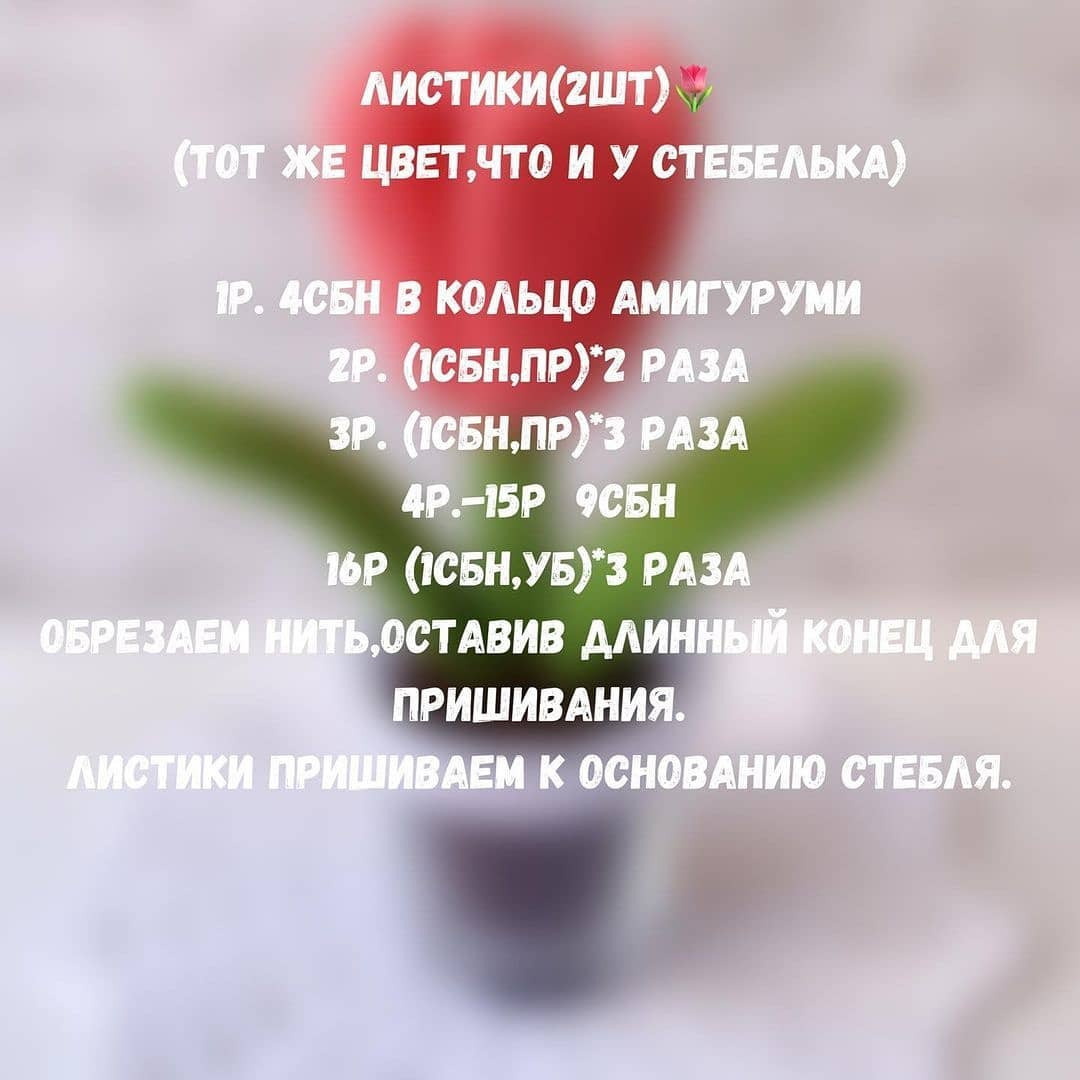 Мастер-класс по вязанию тюльпана🌷