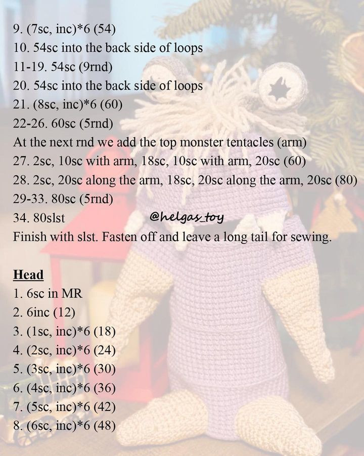 monster costume free crochet pattern