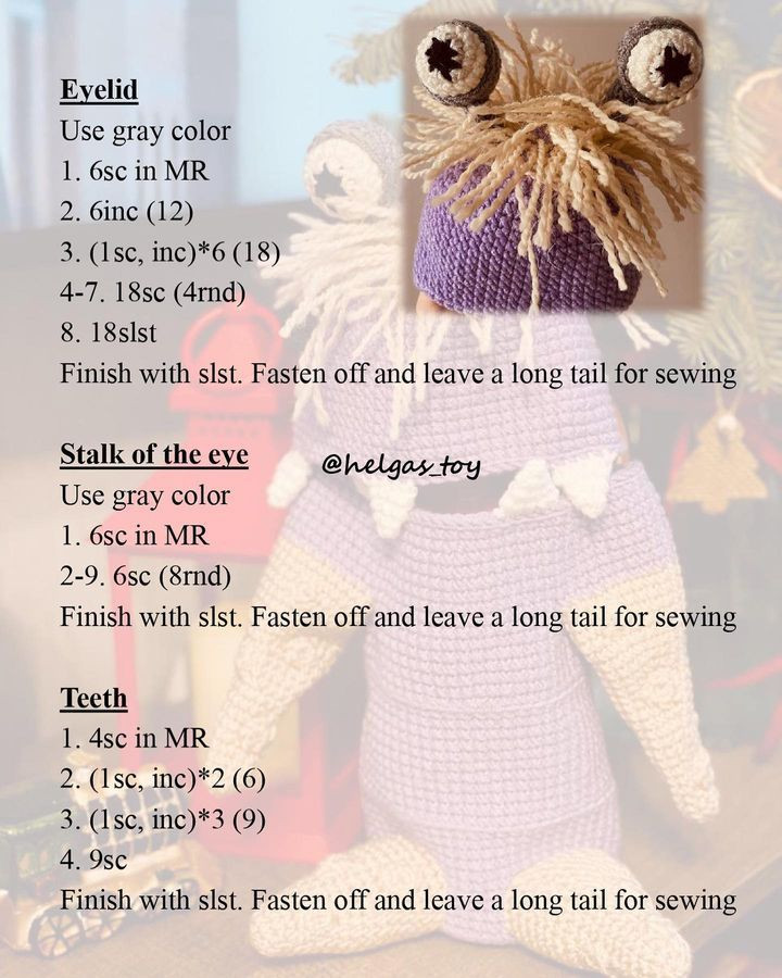 monster costume free crochet pattern