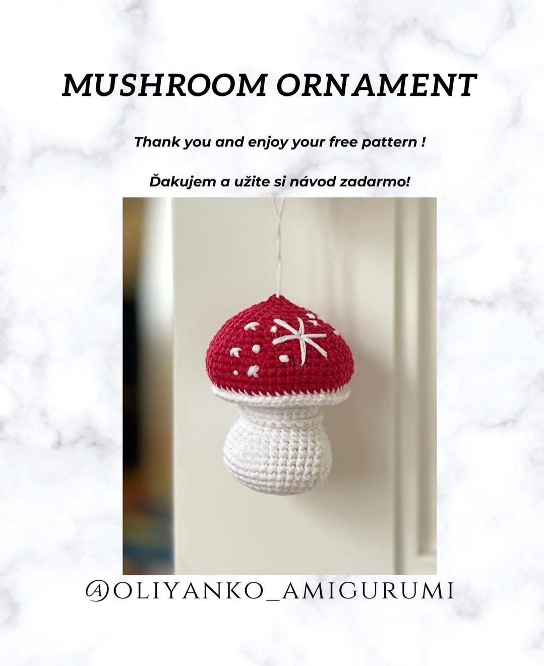 mushroom ornament free pattern