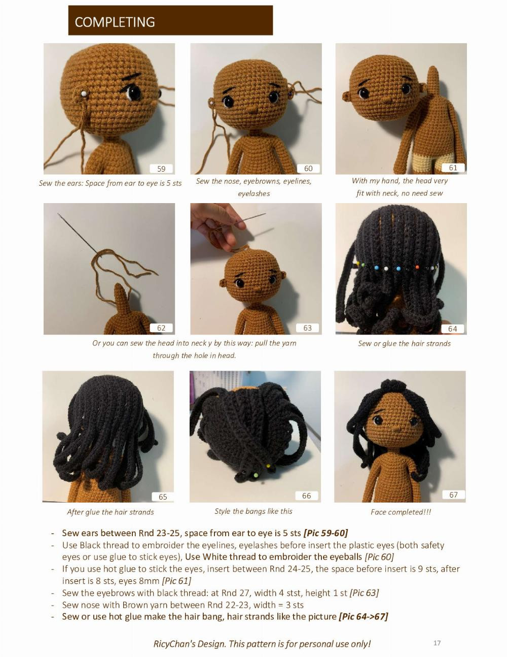 NAMI THE DOLL Crochet and written pattern