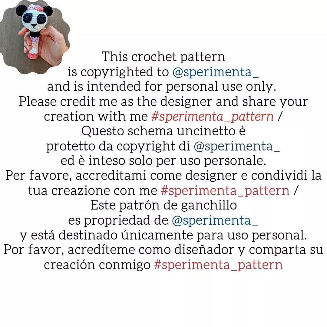 Panda rattle crochet pattern