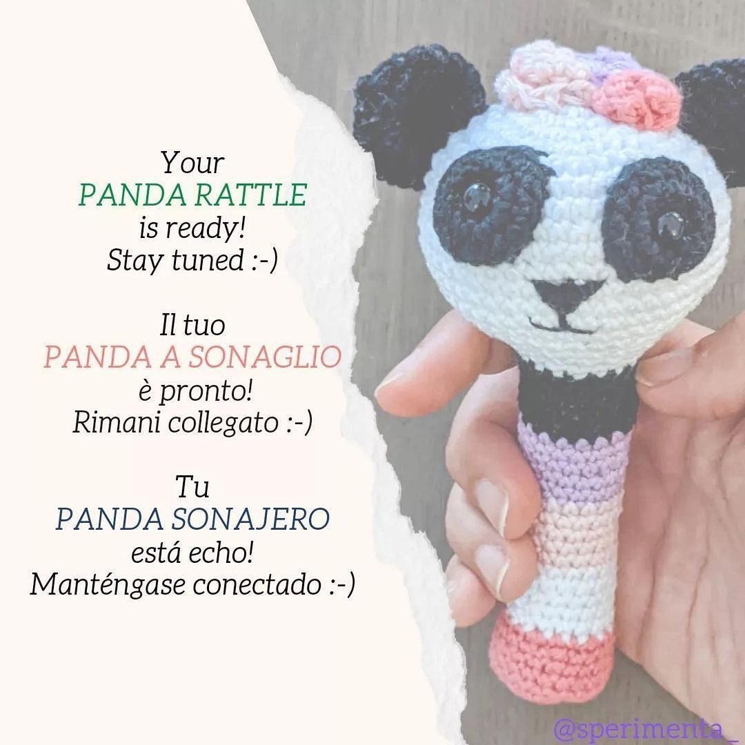 Panda rattle crochet pattern