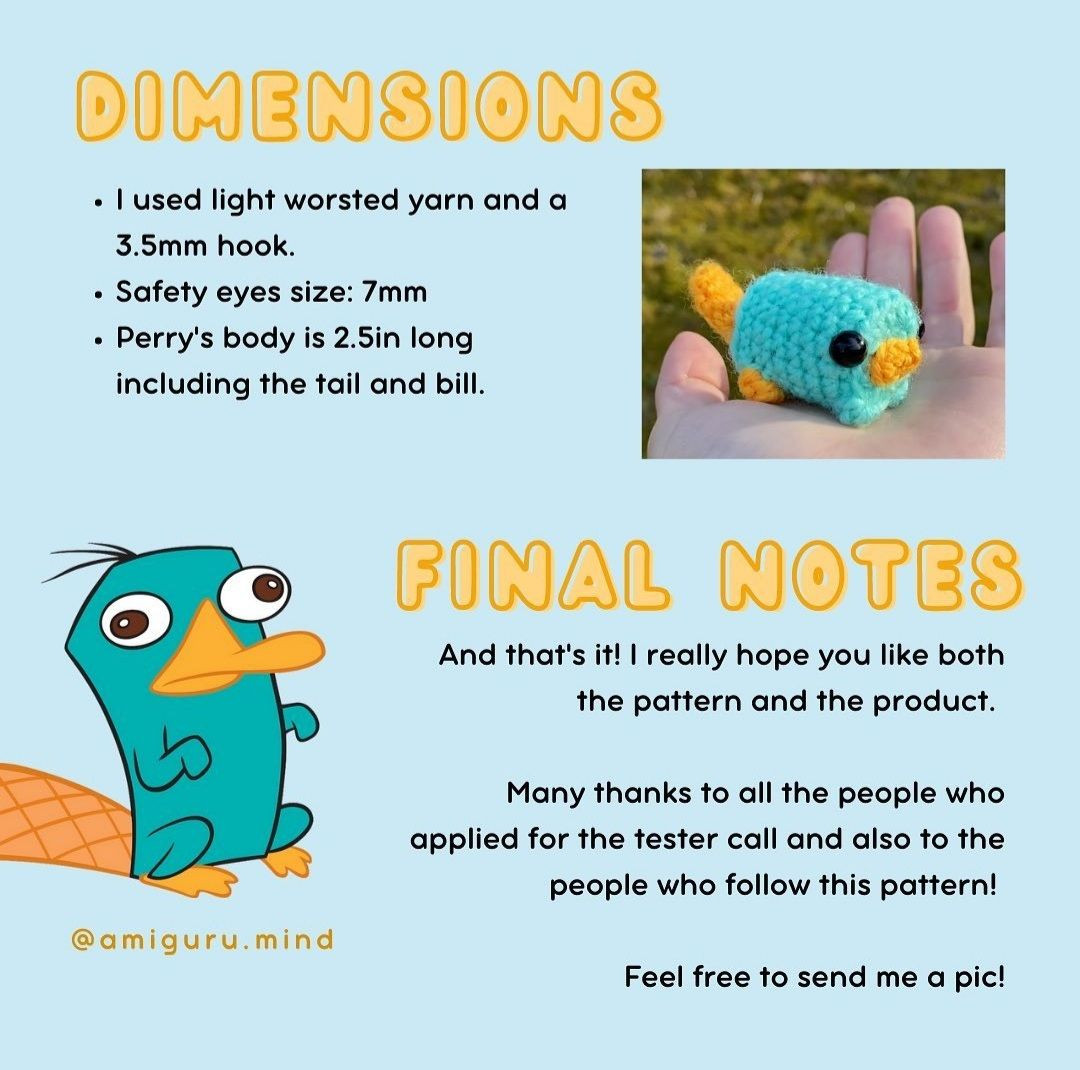 perry the platypus free pattern