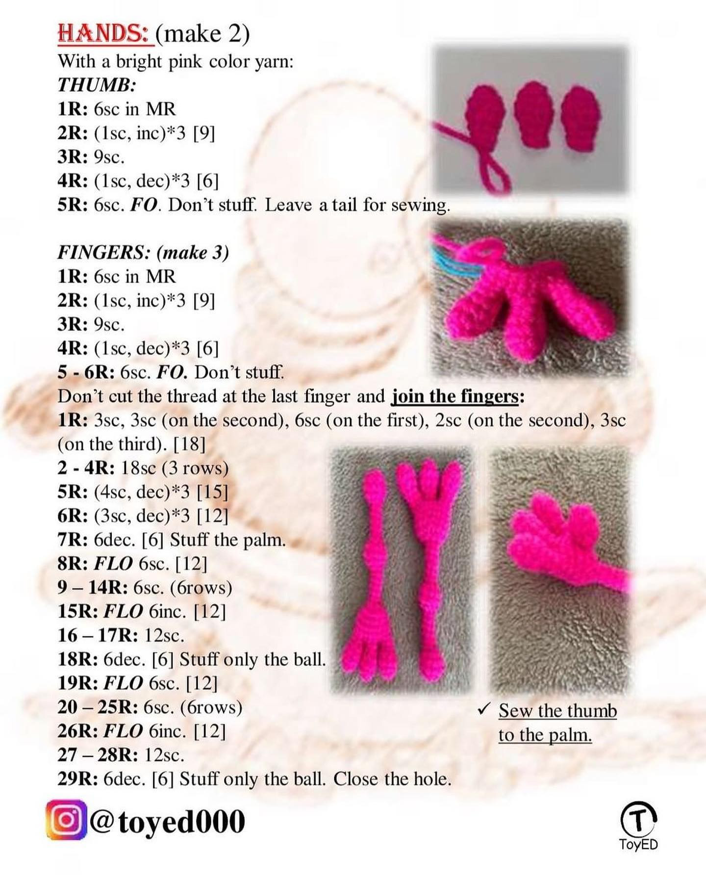 Pink frog crochet pattern