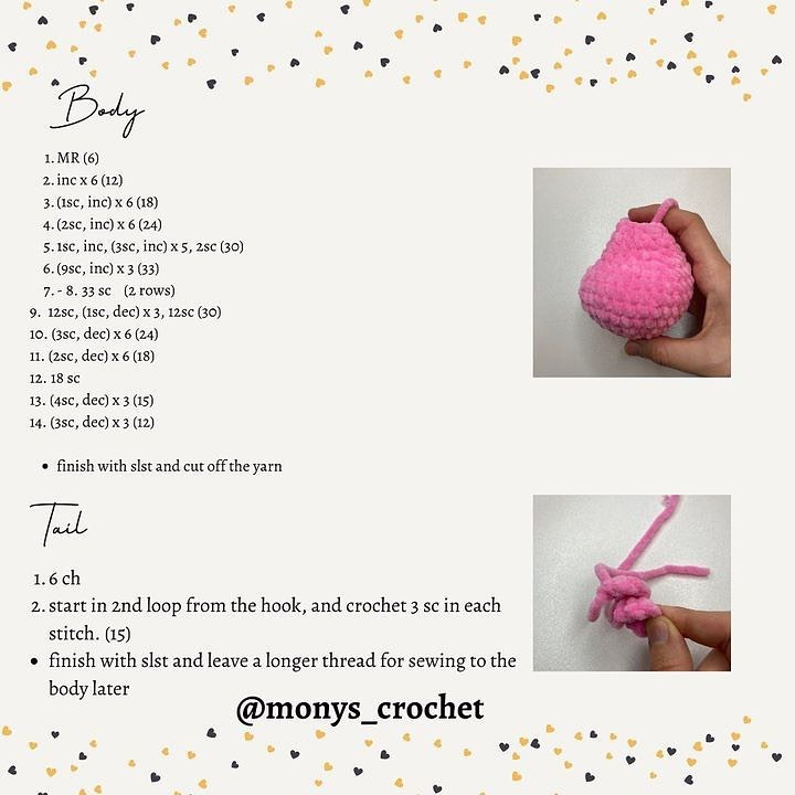 pink little pig crochet pattern