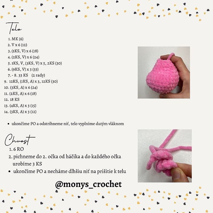 pink little pig crochet pattern