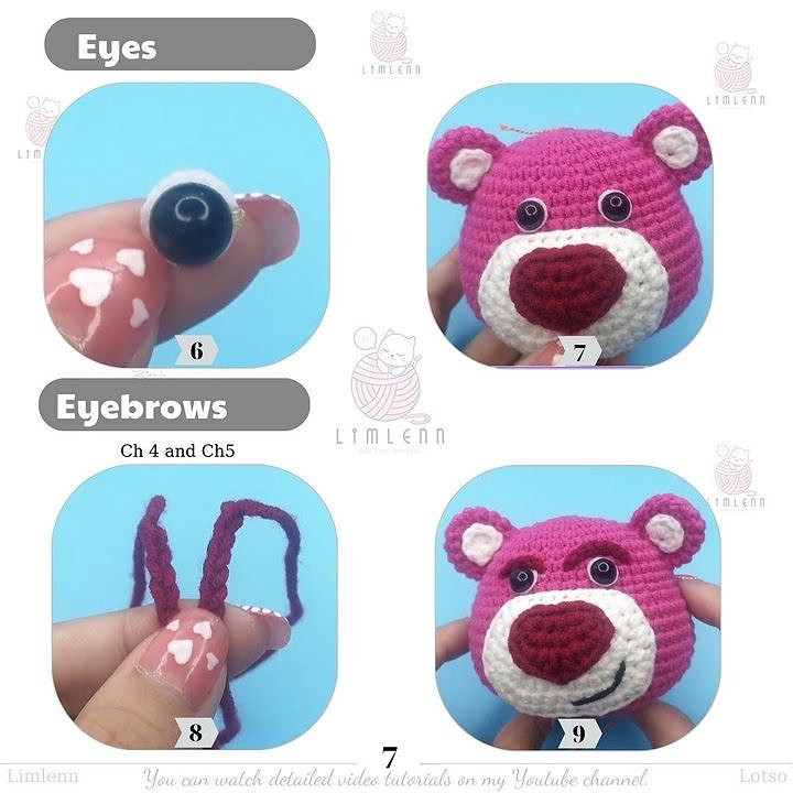 pink strawberry bear crochet pattern