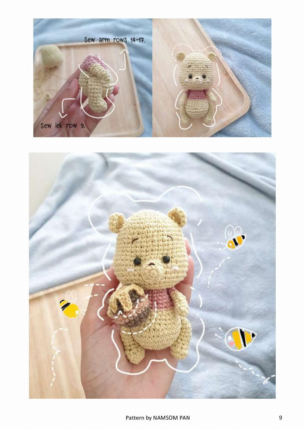 pooh with honey crochet patten