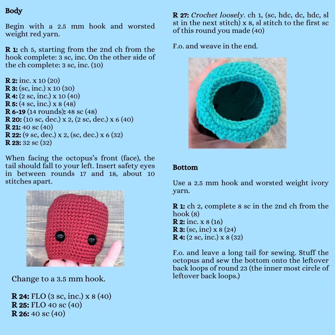 reginald the octopus free pattern