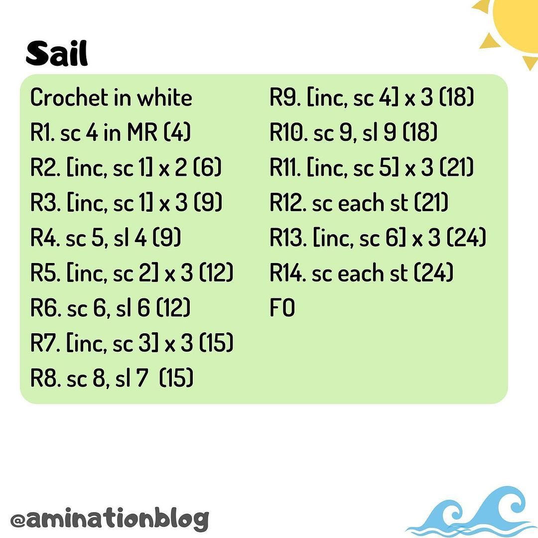 sailing boat crochet pattern