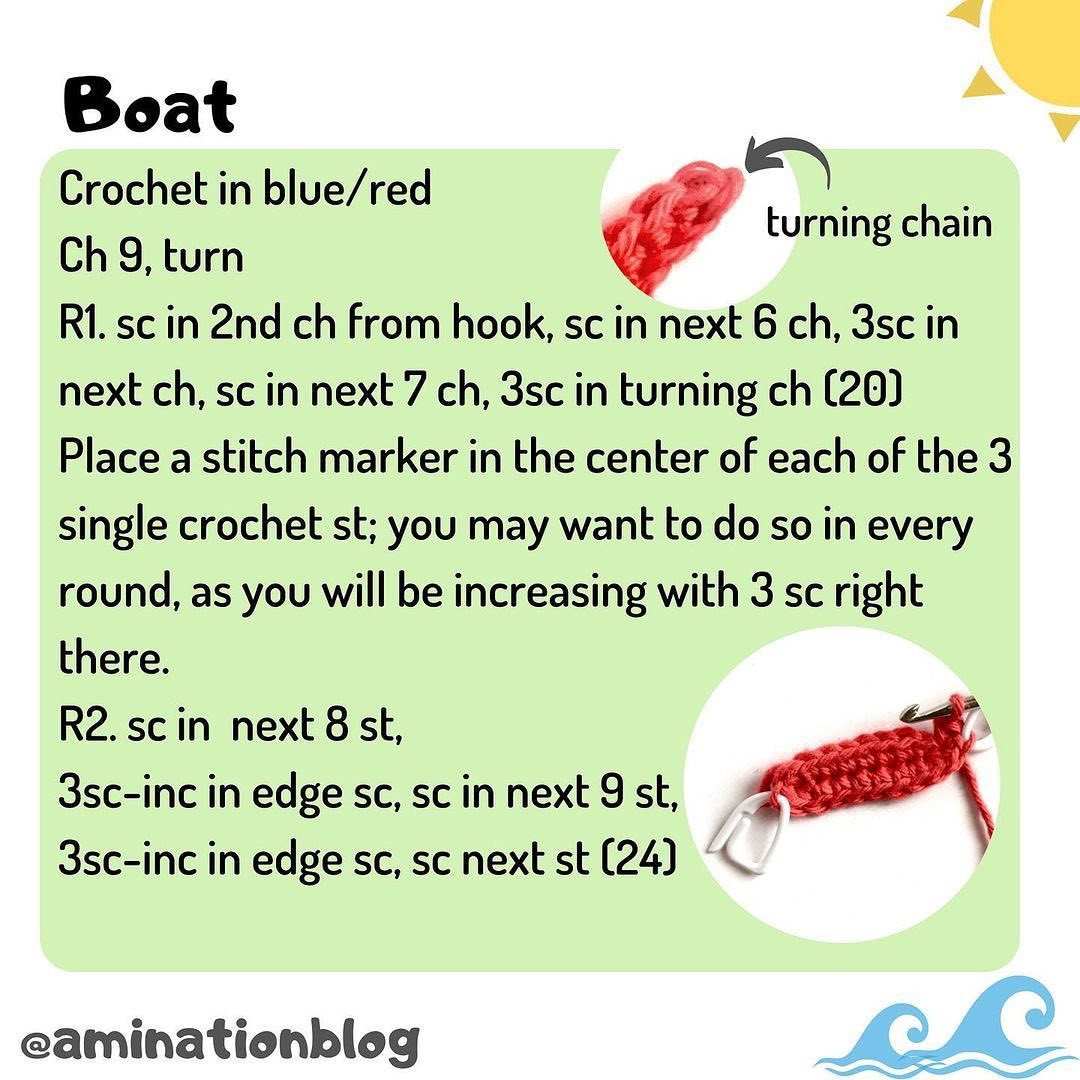 sailing boat crochet pattern